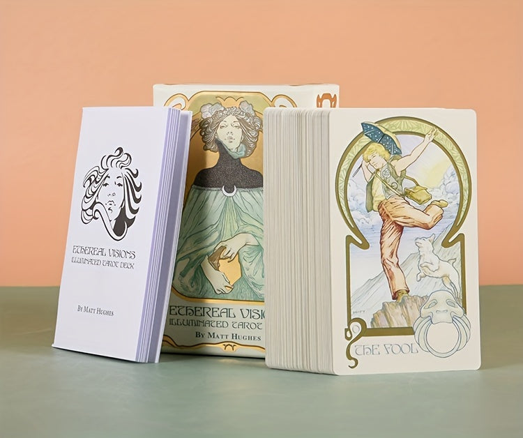 KEPNOY Ethereal Visions Tarot Deck - 78 Cards, Standard Size, Fortune Telling & Party Game, Perfect for Halloween, Thanksgiving, Christmas Gifts
