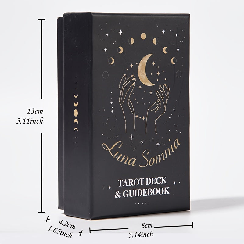 KEPNOY Luna Somnia Tarot Deck with Guidebook, 78-Card Standard Size, Paper Material, Fortune Telling Game for Halloween, Christmas, Thanksgiving Gift