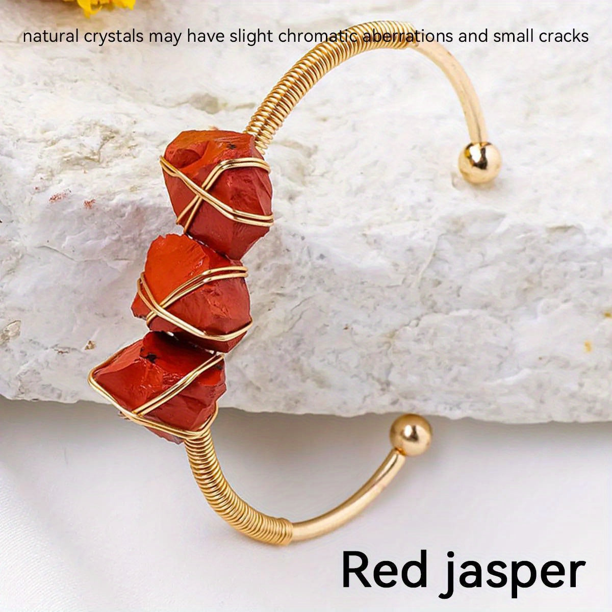 Runyangshi Natural Crystal Bracelet - Raw Stone for Women, Protection & Meditation, Perfect for Yoga, Reiki, Chakras - Versatile for All Seasons, 1pc, Bracelet
