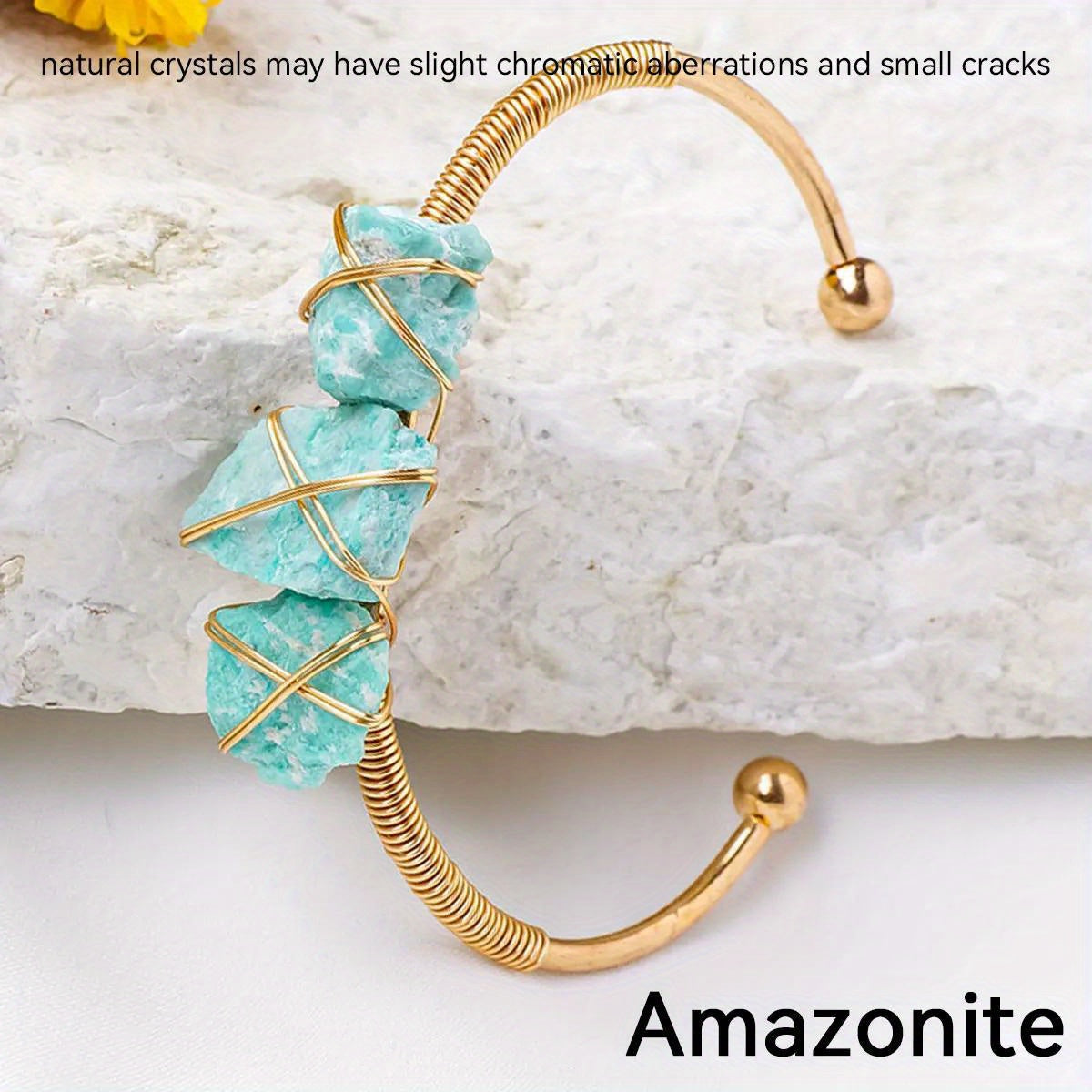 Runyangshi Natural Crystal Bracelet - Raw Stone for Women, Protection & Meditation, Perfect for Yoga, Reiki, Chakras - Versatile for All Seasons, 1pc, Bracelet