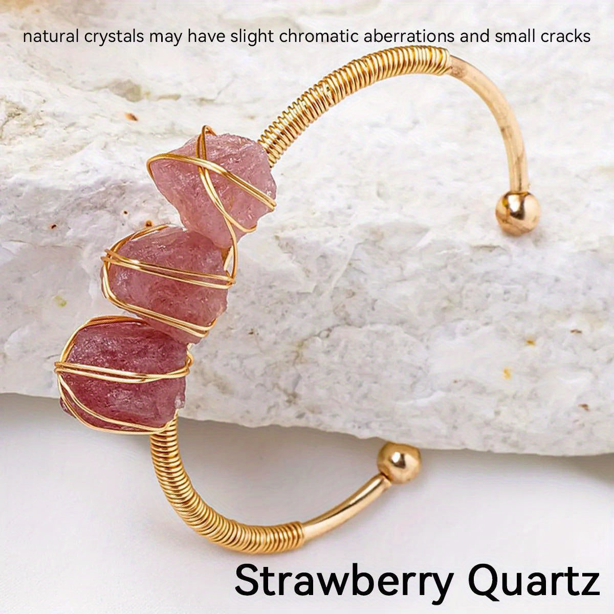 Runyangshi Natural Crystal Bracelet - Raw Stone for Women, Protection & Meditation, Perfect for Yoga, Reiki, Chakras - Versatile for All Seasons, 1pc, Bracelet