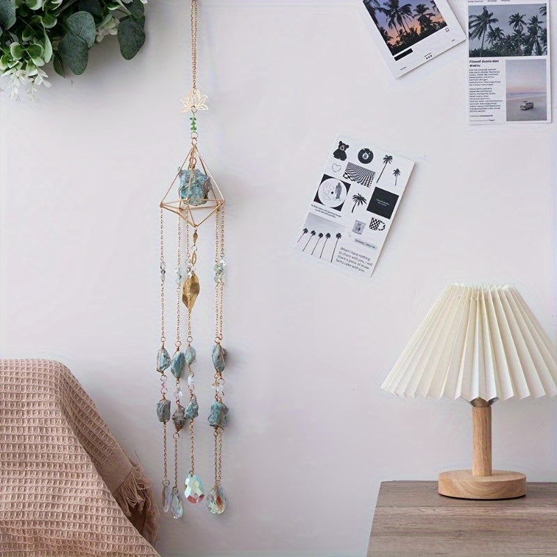 Sunshine Catcher Wind Chime - Crystal Prism Ball, Metal Garden Pendant & Wall Art for Living Room, Nursery, Bedroom Decor