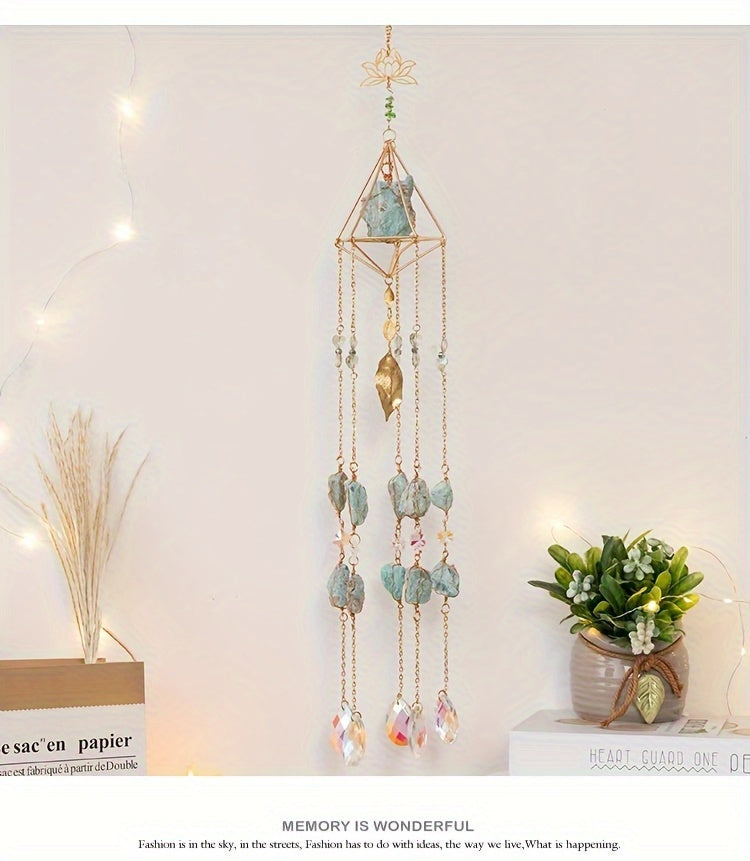 Sunshine Catcher Wind Chime - Crystal Prism Ball, Metal Garden Pendant & Wall Art for Living Room, Nursery, Bedroom Decor