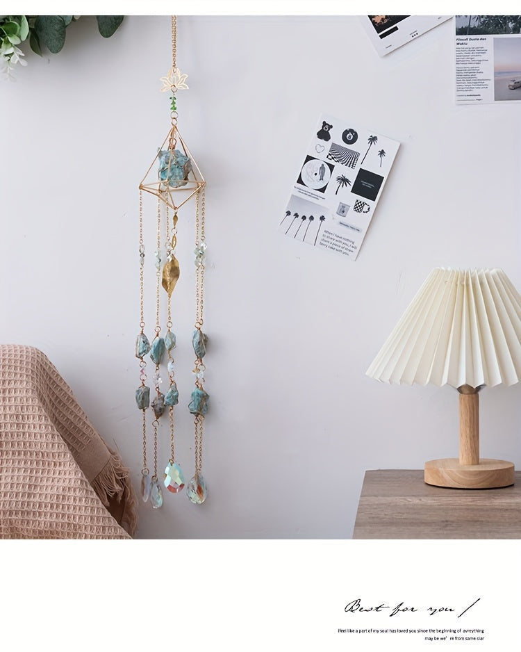 Sunshine Catcher Wind Chime - Crystal Prism Ball, Metal Garden Pendant & Wall Art for Living Room, Nursery, Bedroom Decor