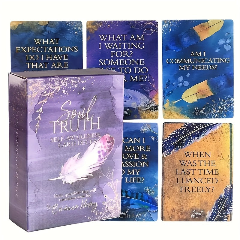 Soul Truth Self-Awareness Tarot Card Deck - Novelty & Gag Toys for Spiritual Growth, Mindfulness, and Personal Reflection