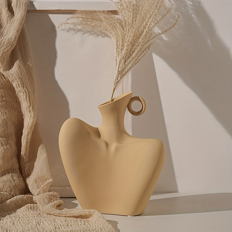 Unique Collarbone Statue Vase - Modern Abstract Ceramic Art for Minimalist Home Decor, Living Room Centerpieces, Rustic Farmhouse Table Decoration, and Room Decor - Perfect Eid Al-Adha Mubarak Gift Idea