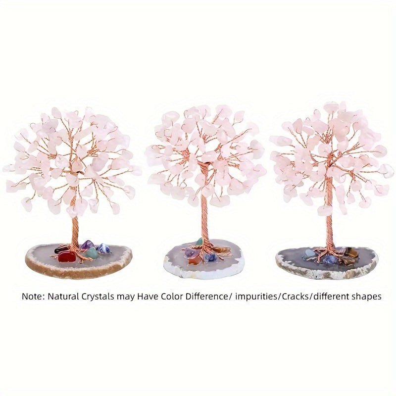 1pc 7 Chakra Crystal Tree - Natural Reiki Gemstone for Home & Office Decor, Energy Balancing, and Prosperity Attraction