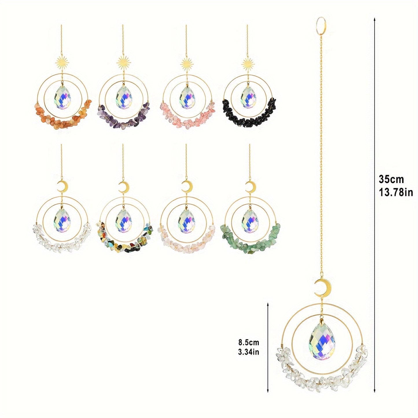 UNICI Amethyst Crystal Sun Catcher - Bohemian Style Window Hanging with Glass Prism, Rainbow Light Reflector for Home & Garden Decor, Perfect Gift for Mother's Day, Valentine's, Housewarming