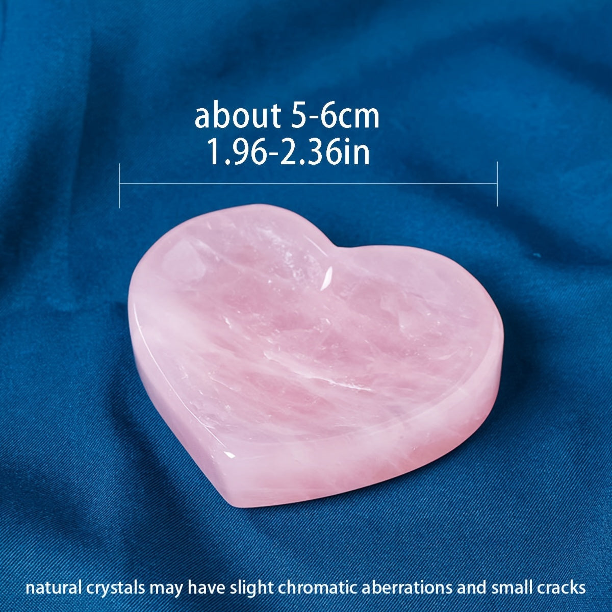 Runyangshi Pink Rose Quartz Heart-Shaped Crystal Bowl - Polished Natural Stone, Perfect for Home & Office Decor, Ideal Gift for Christmas, Mother's Day, Valentine's