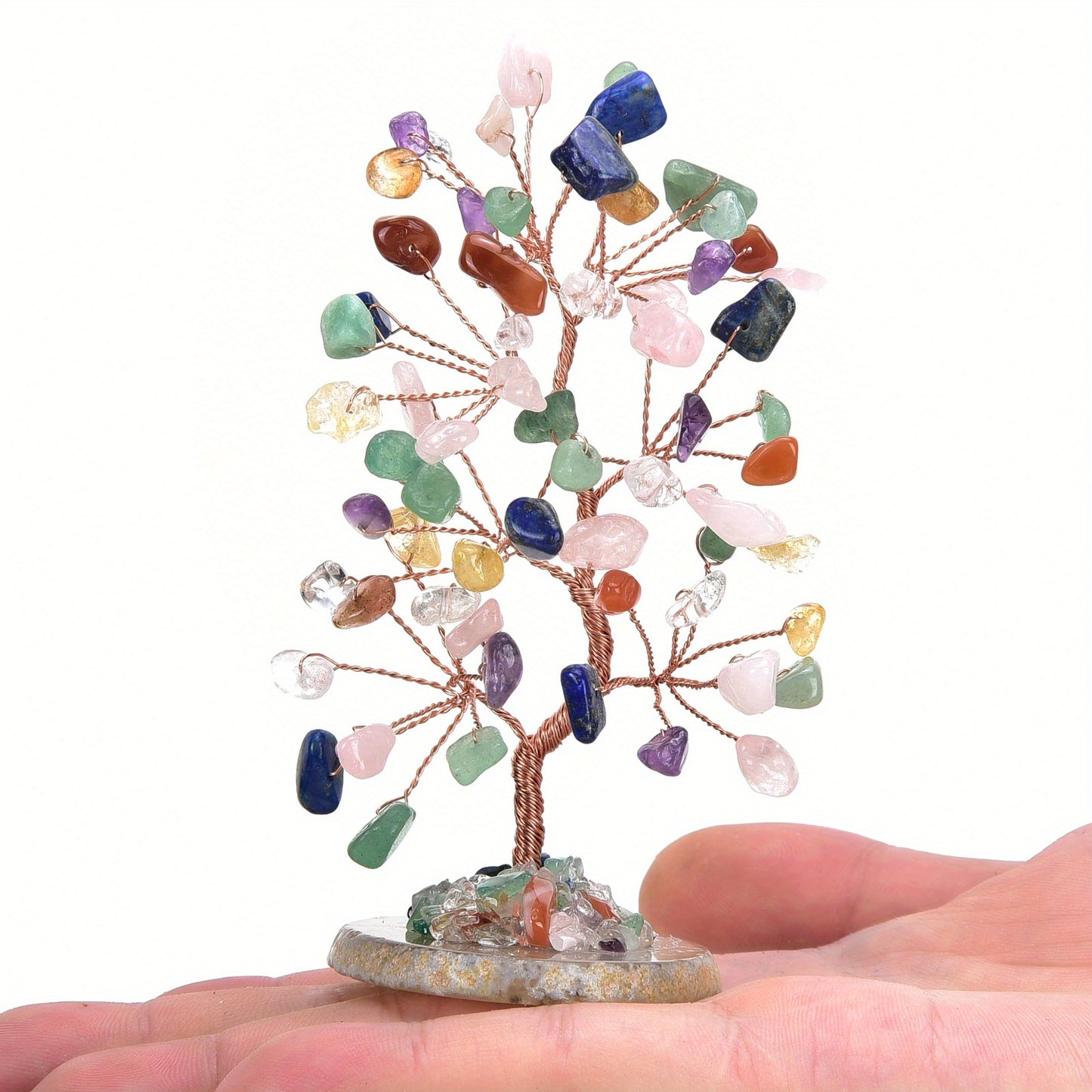 1pc Crystal Tree, Crystal Stone Natural Reiki Crystal Gemstone 7 Chakra Healing Crystal, Shaking Money Tree, Home Office Desk Crystal Decoration Gemstone Energy Decoration Reiki Luck Crystal Gift Home Decor Simulation Plant S