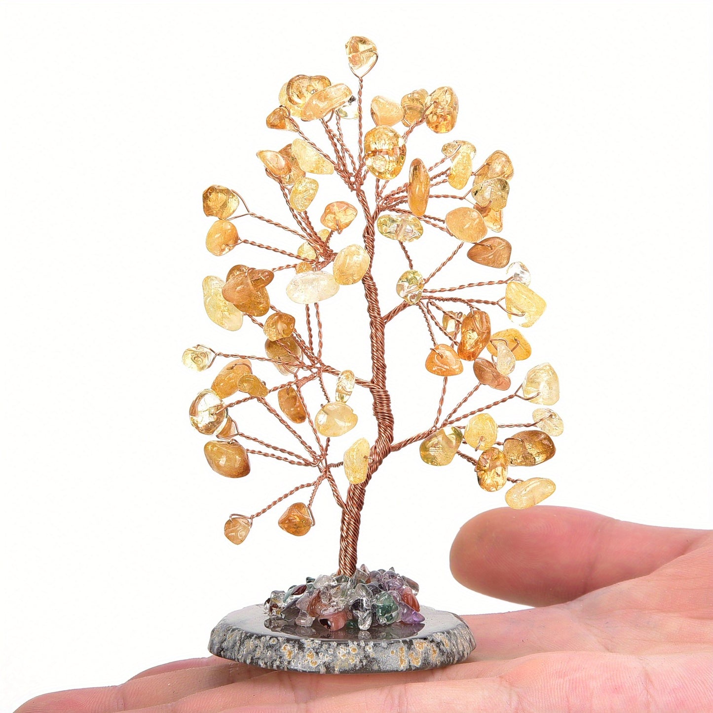 1pc Crystal Tree, Crystal Stone Natural Reiki Crystal Gemstone 7 Chakra Healing Crystal, Shaking Money Tree, Home Office Desk Crystal Decoration Gemstone Energy Decoration Reiki Luck Crystal Gift Home Decor Simulation Plant S