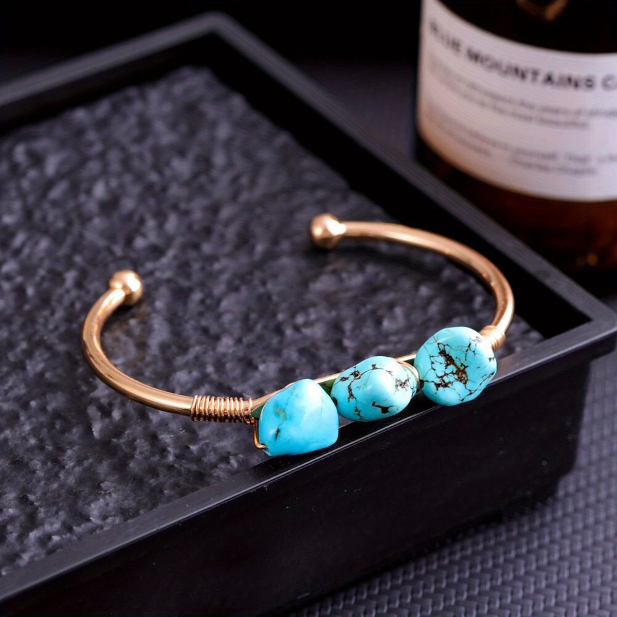 1pc Natural Crystal Bracelet Irregular Raw Stone Copper Wire Wrapped Chakra Healing Balance Reiki Yoga Meditation Wicca Gemstone Women's Hand Jewelry Chain Holiday Gift