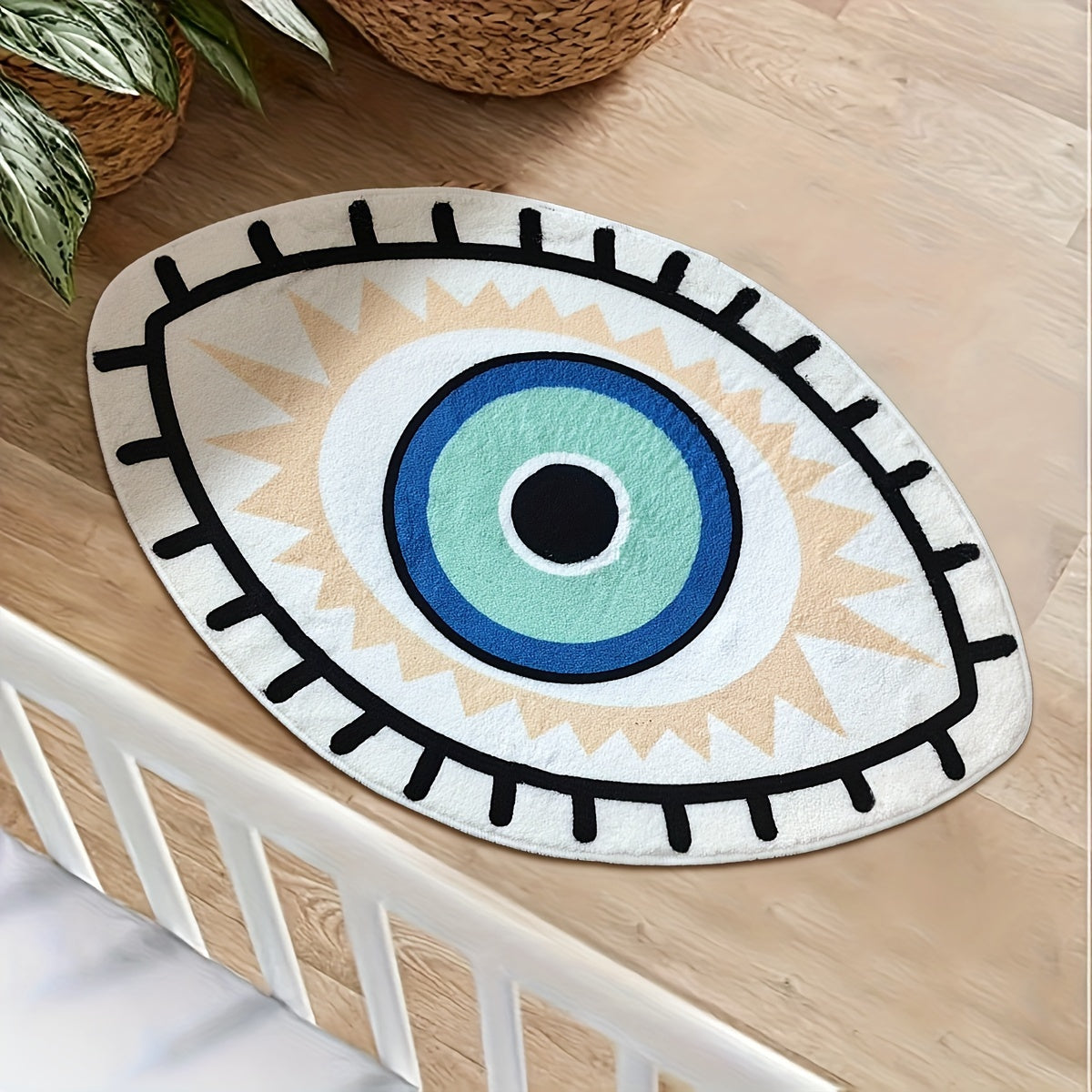 1pc Thickened Anti-slip Carpet, Eye Pattern Bedroom Door Mat, Bathroom Mat for Home Decoration, Living Room Decoration
