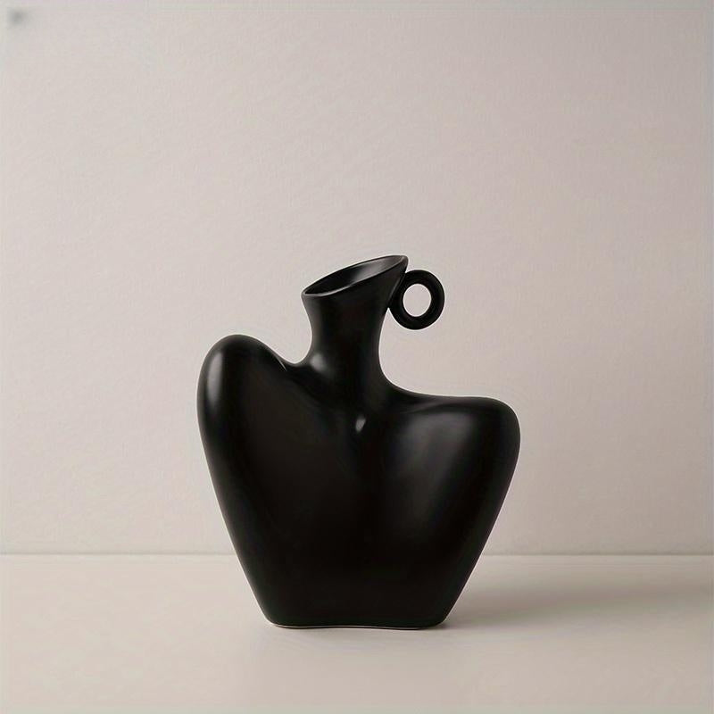 Unique Collarbone Statue Vase - Modern Abstract Ceramic Art for Minimalist Home Decor, Living Room Centerpieces, Rustic Farmhouse Table Decoration, and Room Decor - Perfect Eid Al-Adha Mubarak Gift Idea