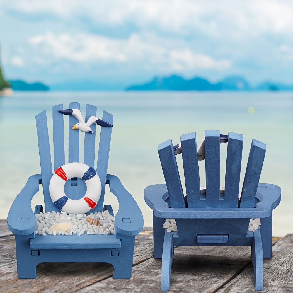 1pc, Wooden Handmade Mini Chair Ornament Beach Decor Nautical Decoration For Bathroom Bedroom Decor Home Decor Article Home Office Desk