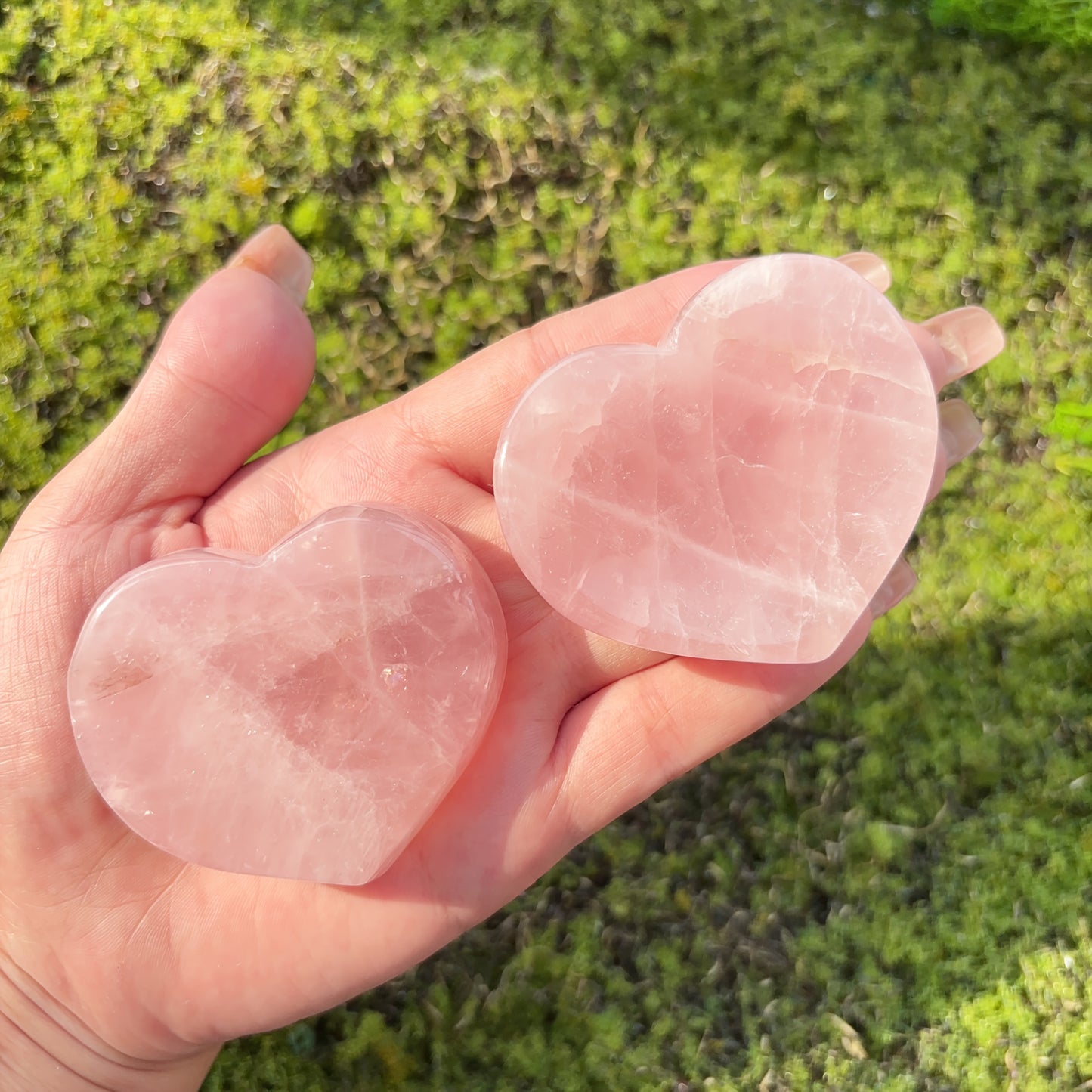Runyangshi Pink Rose Quartz Heart-Shaped Crystal Bowl - Polished Natural Stone, Perfect for Home & Office Decor, Ideal Gift for Christmas, Mother's Day, Valentine's