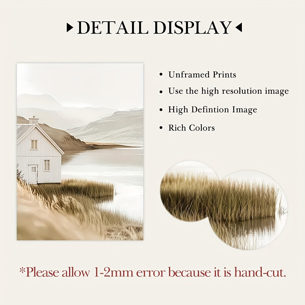 6/3pcs Beige Canvas Painting Panas Grass Poster Hay Wall Art Flames Leaf Wall Art Fan Leaf Print Plant Specimen Art Print Nordic Wall Poster Home Decor Frameless
