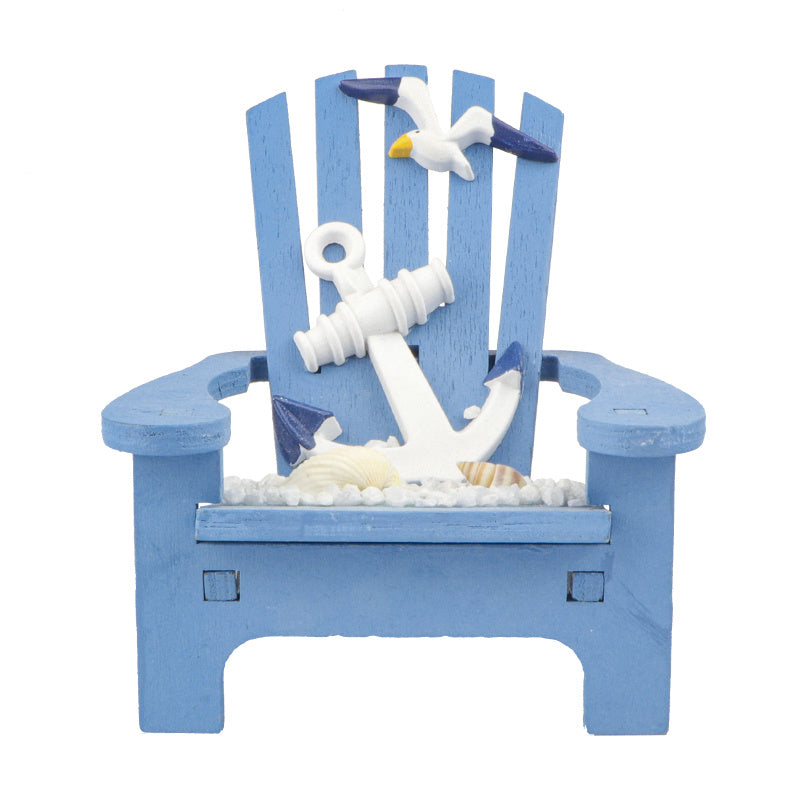 1pc, Wooden Handmade Mini Chair Ornament Beach Decor Nautical Decoration For Bathroom Bedroom Decor Home Decor Article Home Office Desk