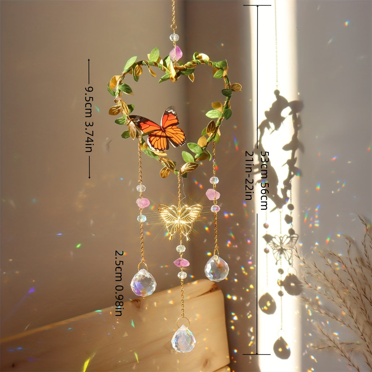 1pc Crystal Sun Catcher, Moon Wind Chime Pendant For Wedding Party Home Decoration Car Hanging Hanging Ornament Suncatcher, Photo Props, Outdoor Decor