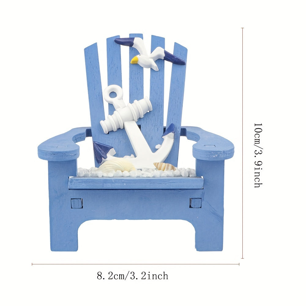 1pc, Wooden Handmade Mini Chair Ornament Beach Decor Nautical Decoration For Bathroom Bedroom Decor Home Decor Article Home Office Desk