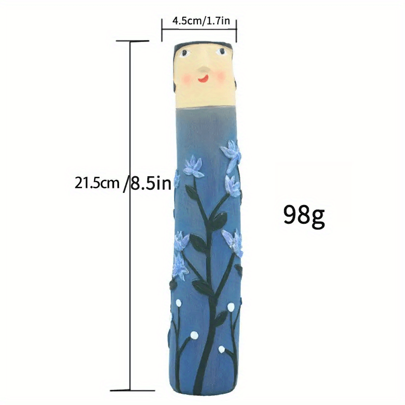 1pc Resin Spring Family Bud Vase, Bohemian Character Vase for Shelf Decor, Bathroom, Bedroom, Home Office, Wife Gift
