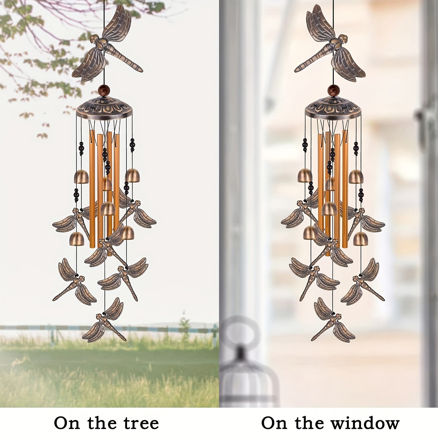 1set, Dragonfly Wind Chimes Decor, Wind Chime, Dragonfly Wind Bell, Dragonfly Decoration Wind Chimes, Home, Indoor, Yard, Patio, Festival, Garden, Outdoor Decoration, Gift For Mom