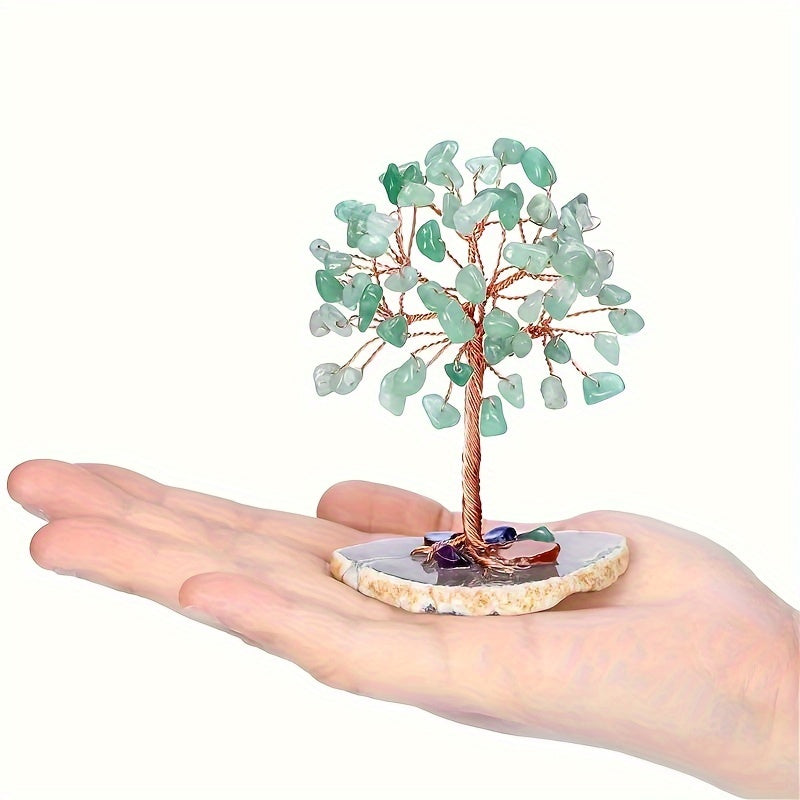 1pc 7 Chakra Crystal Tree - Natural Reiki Gemstone for Home & Office Decor, Energy Balancing, and Prosperity Attraction