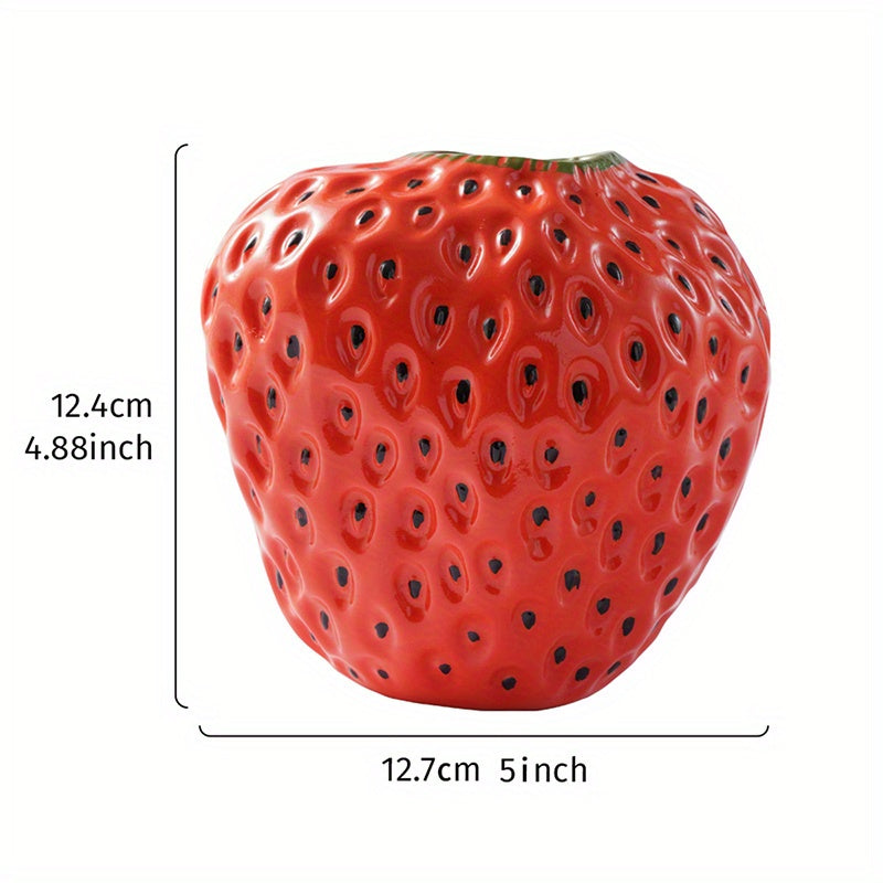 1pc, Handcrafted Resin Strawberry Vase - Perfect for Home Decor, Weddings, and More!