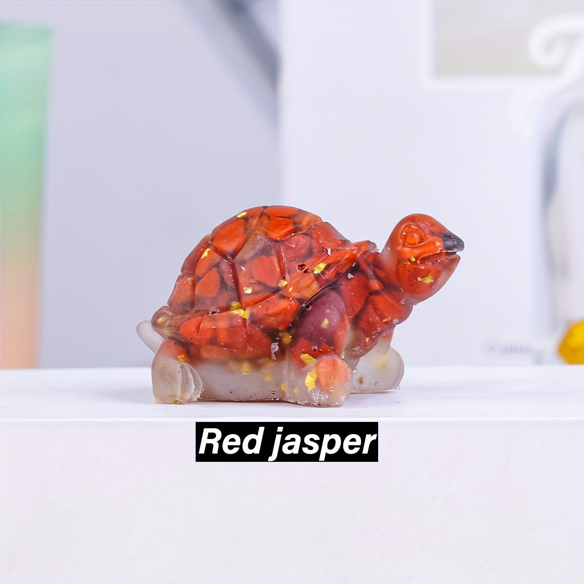 1pc, Natural Crystal Gravel Stone Resin Wrapped Small Turtle - Desktop Decoration Home Decoration, Chakra Meditation Gifts