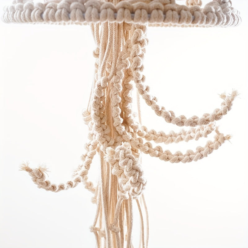1pc Handmade Nordic Cotton Rope Jellyfish Tapestry for Home Decor - Soft and Durable Hanging for Living Room and Bedroom