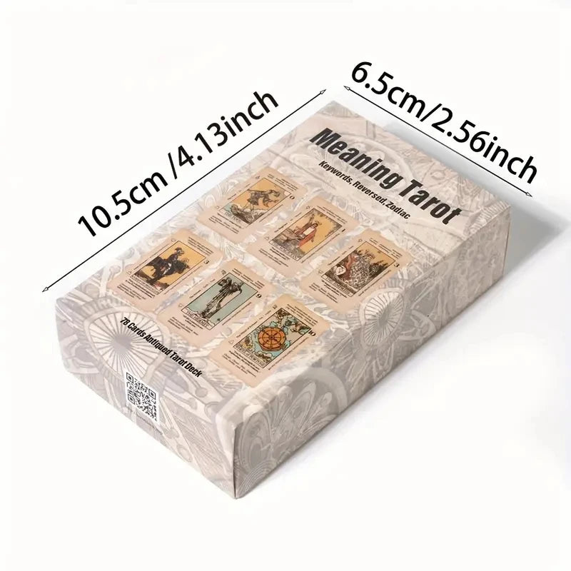 1 Box of Meaning Tarot Card For Beginner Tarot, Keyword Antiqued Tarot Deck, 78 Cards Fortune Telling Game Divination Tools