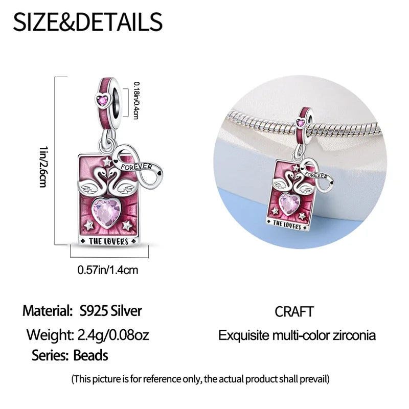 925 Sterling Silver Classic Sun Moon Stars Magic Tarot Charms Pendants For Women Fit 925 Original Bracelets DIY Jewelry