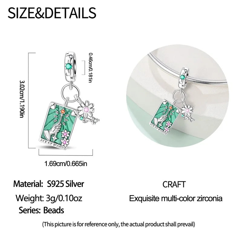 925 Sterling Silver Classic Sun Moon Stars Magic Tarot Charms Pendants For Women Fit 925 Original Bracelets DIY Jewelry