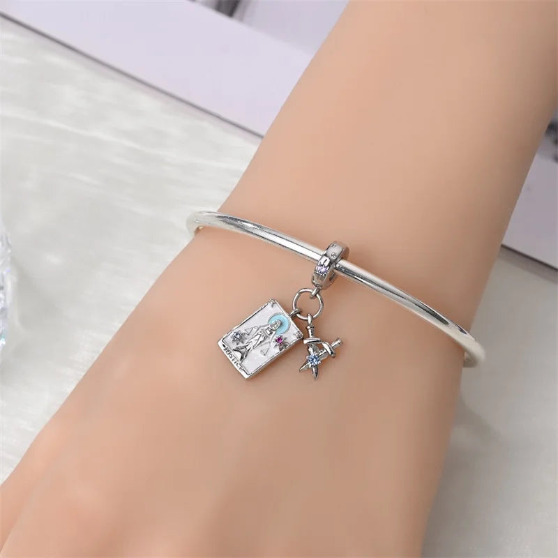 925 Sterling Silver Classic Sun Moon Stars Magic Tarot Charms Pendants For Women Fit 925 Original Bracelets DIY Jewelry