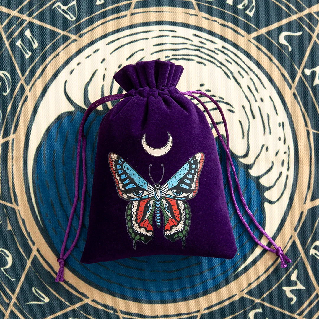 6pcs Velvet Moon Sun Tarot Storage Bag Board Game Cards Embroidery Drawstring Package Witchcraft Supplies for Altar Tarot Pouch