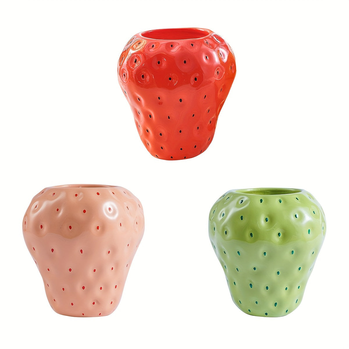 1pc, Handcrafted Resin Strawberry Vase - Perfect for Home Decor, Weddings, and More!