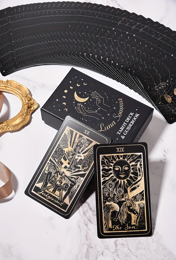 KEPNOY Luna Somnia Tarot Deck with Guidebook, 78-Card Standard Size, Paper Material, Fortune Telling Game for Halloween, Christmas, Thanksgiving Gift