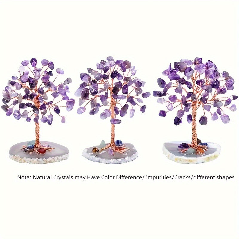 1pc 7 Chakra Crystal Tree - Natural Reiki Gemstone for Home & Office Decor, Energy Balancing, and Prosperity Attraction