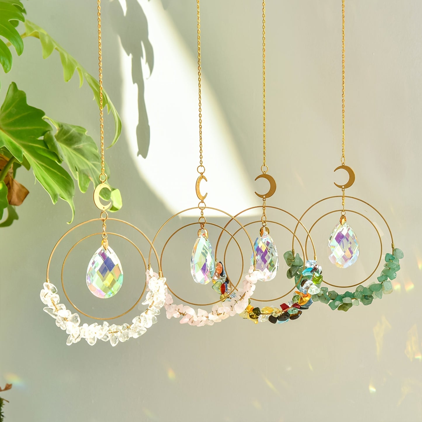 UNICI Amethyst Crystal Sun Catcher - Bohemian Style Window Hanging with Glass Prism, Rainbow Light Reflector for Home & Garden Decor, Perfect Gift for Mother's Day, Valentine's, Housewarming