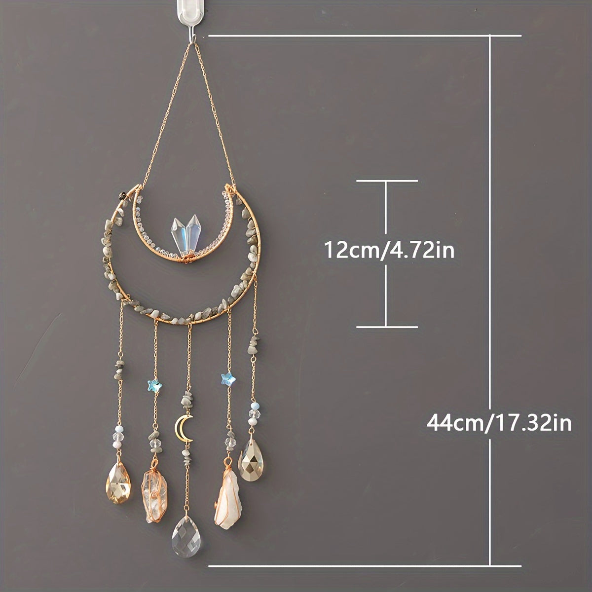 1pc Moon Crystals Dreamcatcher Suncatcher Crystal Dream Catcher Wind Chimes Crystal Ball Rainbow Maker Prisms For Charm Garden Suncatchers Indoor Window Outdoor Decor