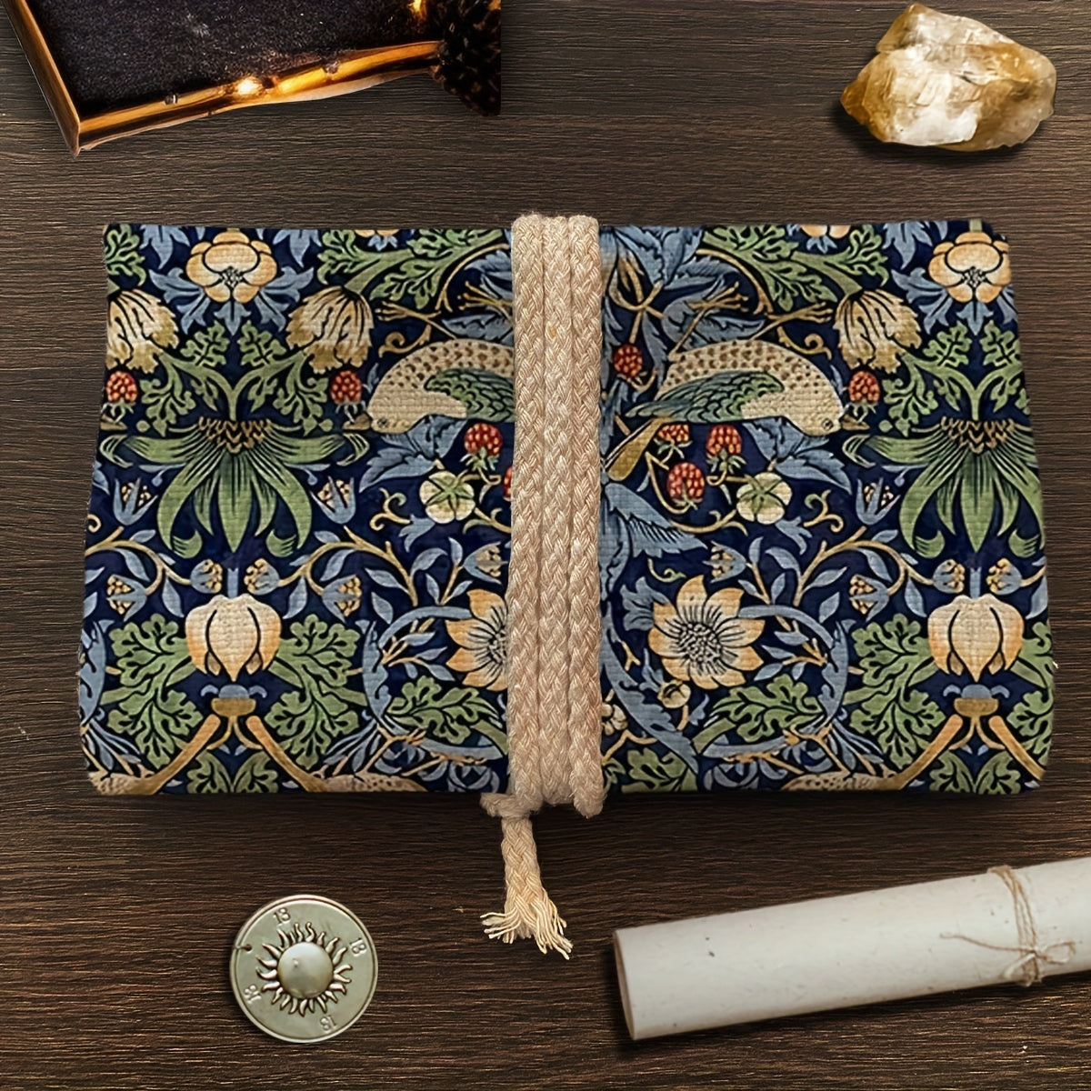 1pc Morris Pattern Tarot Storage Bag, Floral & Animal Elements Gift Pouch, Mystical Deluxe Storage Bag, Divination Tool Ornament, for Witchcraft Astrology Supplies, Suitable for Festive Gatherings, Gifts, Essential Holiday Pr