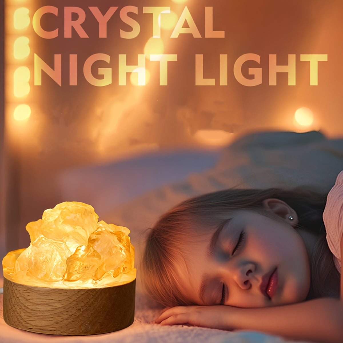 1pc Natural Crystal Raw Stone Diffuser Stone USB Interface Night Light for Bedroom Bedside Ambiance Decorative Light Cozy Mother's Day Anniversary Gift