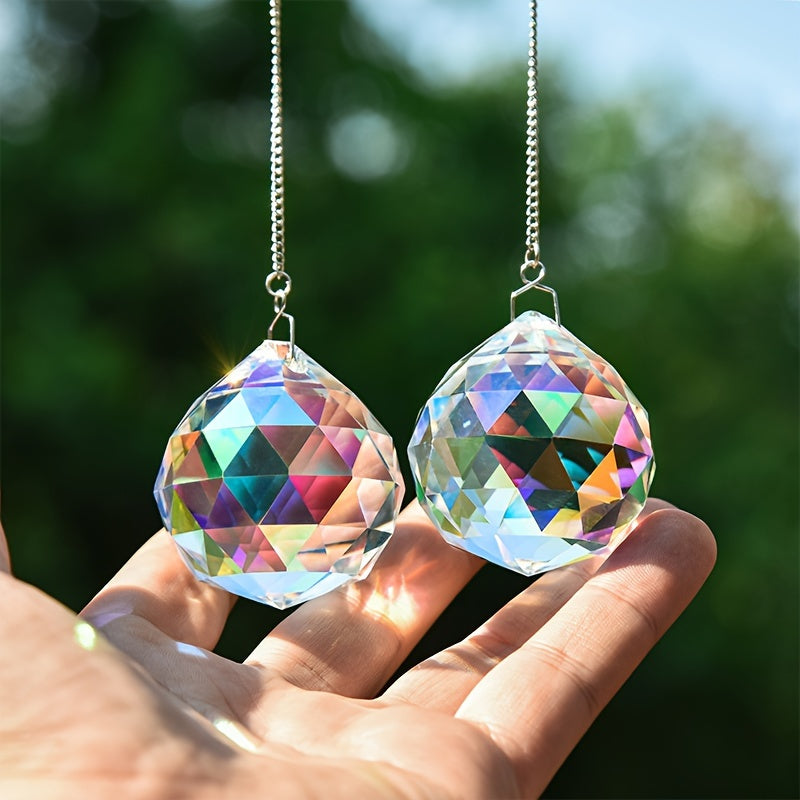 UNICI Crystal Suncatcher Prism Ball - Feng Shui Window Hanging Pendant 40mm for Rainbow Catcher