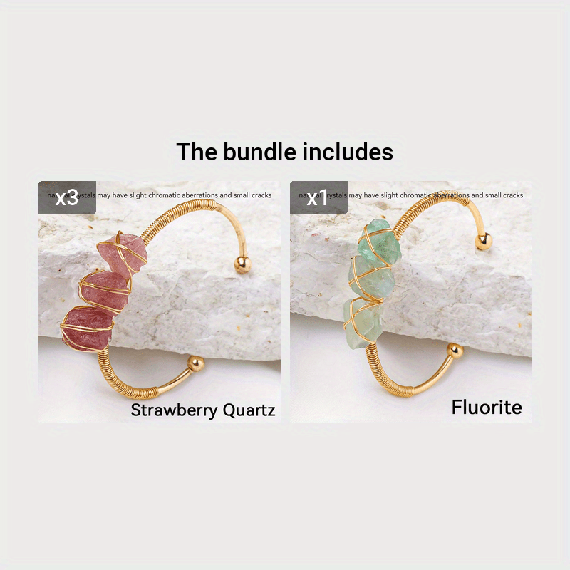 Runyangshi Natural Crystal Bracelet - Raw Stone for Women, Protection & Meditation, Perfect for Yoga, Reiki, Chakras - Versatile for All Seasons, 1pc, Bracelet