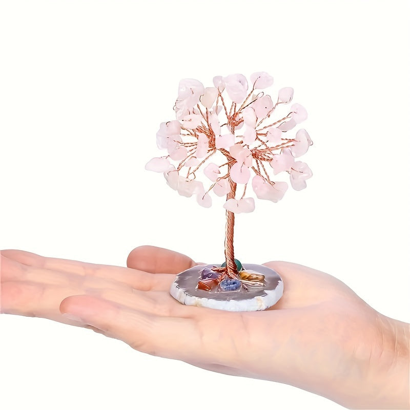 1pc 7 Chakra Crystal Tree - Natural Reiki Gemstone for Home & Office Decor, Energy Balancing, and Prosperity Attraction