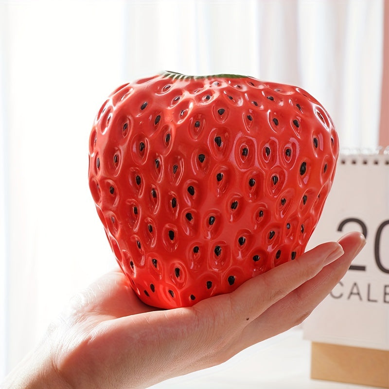 1pc, Handcrafted Resin Strawberry Vase - Perfect for Home Decor, Weddings, and More!