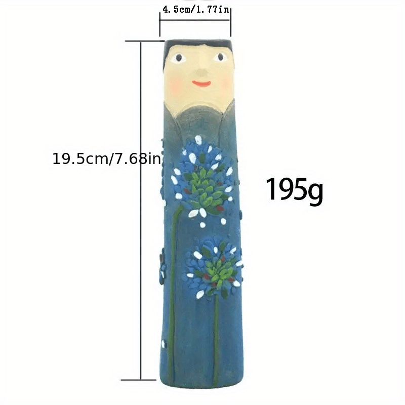 1pc Resin Spring Family Bud Vase, Bohemian Character Vase for Shelf Decor, Bathroom, Bedroom, Home Office, Wife Gift