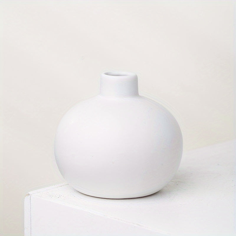 1pc Ceramic Fragrance Reed Diffuser Bottle Ceramic Vase Round Diffuser Jar 8.99cm Fragrance Accessories Use for DIY Replacement