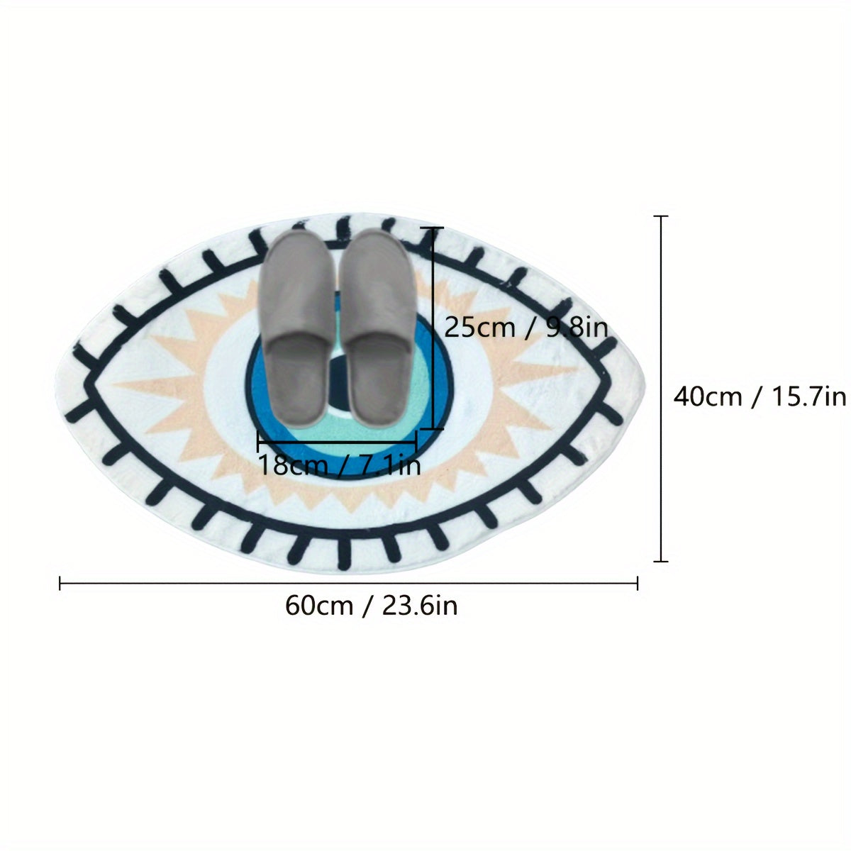 1pc Thickened Anti-slip Carpet, Eye Pattern Bedroom Door Mat, Bathroom Mat for Home Decoration, Living Room Decoration