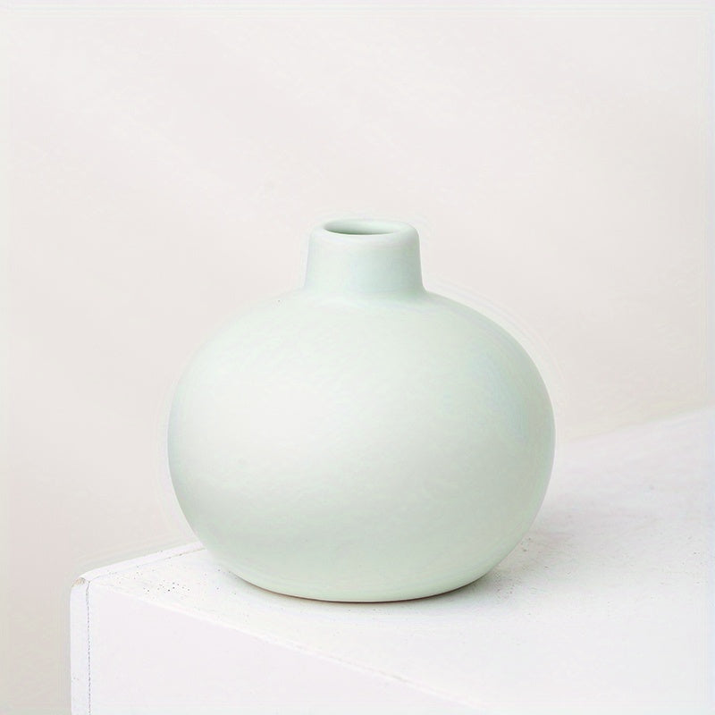 1pc Ceramic Fragrance Reed Diffuser Bottle Ceramic Vase Round Diffuser Jar 8.99cm Fragrance Accessories Use for DIY Replacement